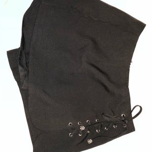 Black lace up skirt